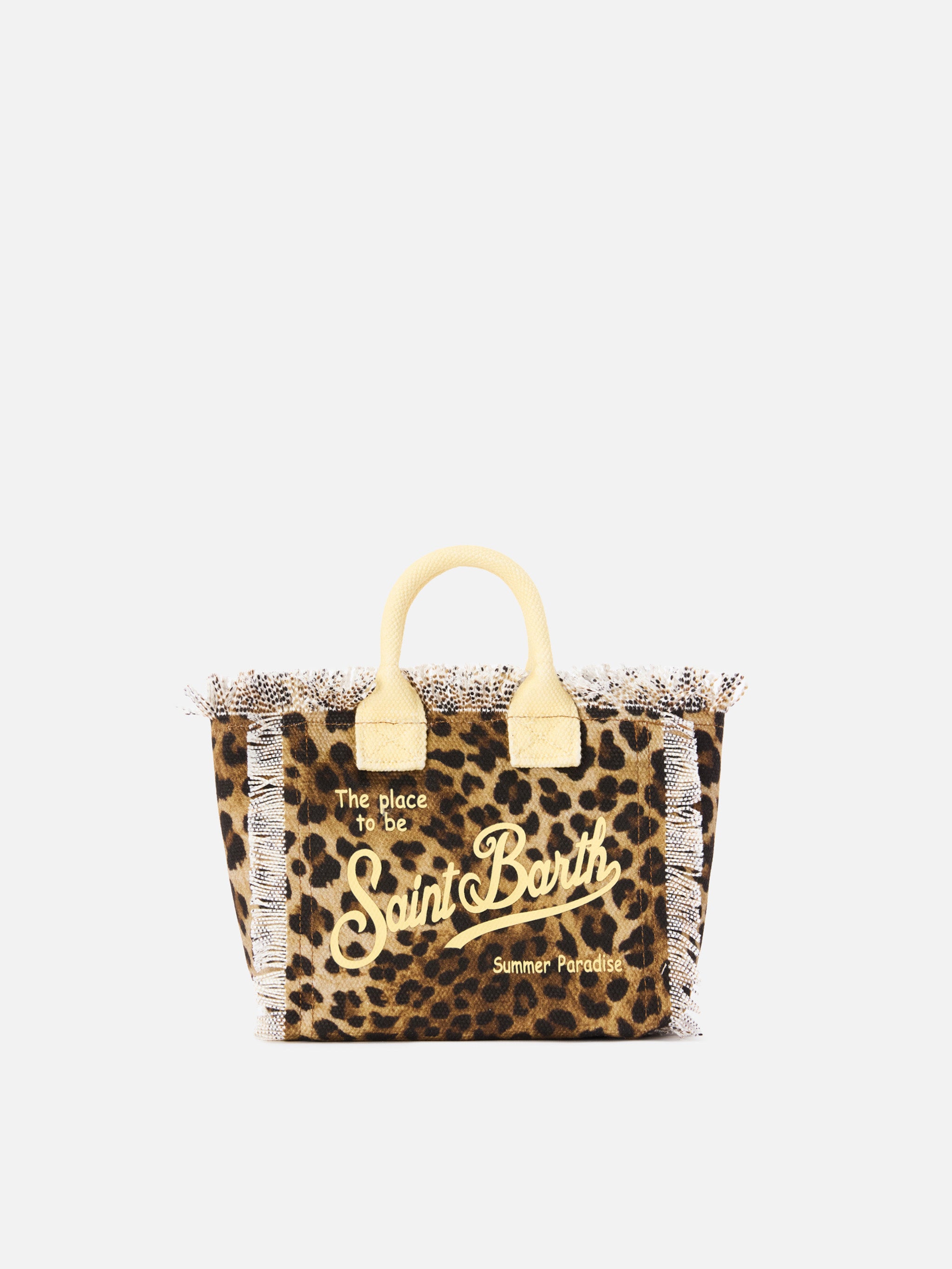 Leopard print canvas Vanity mini bag with yellow details – MC2