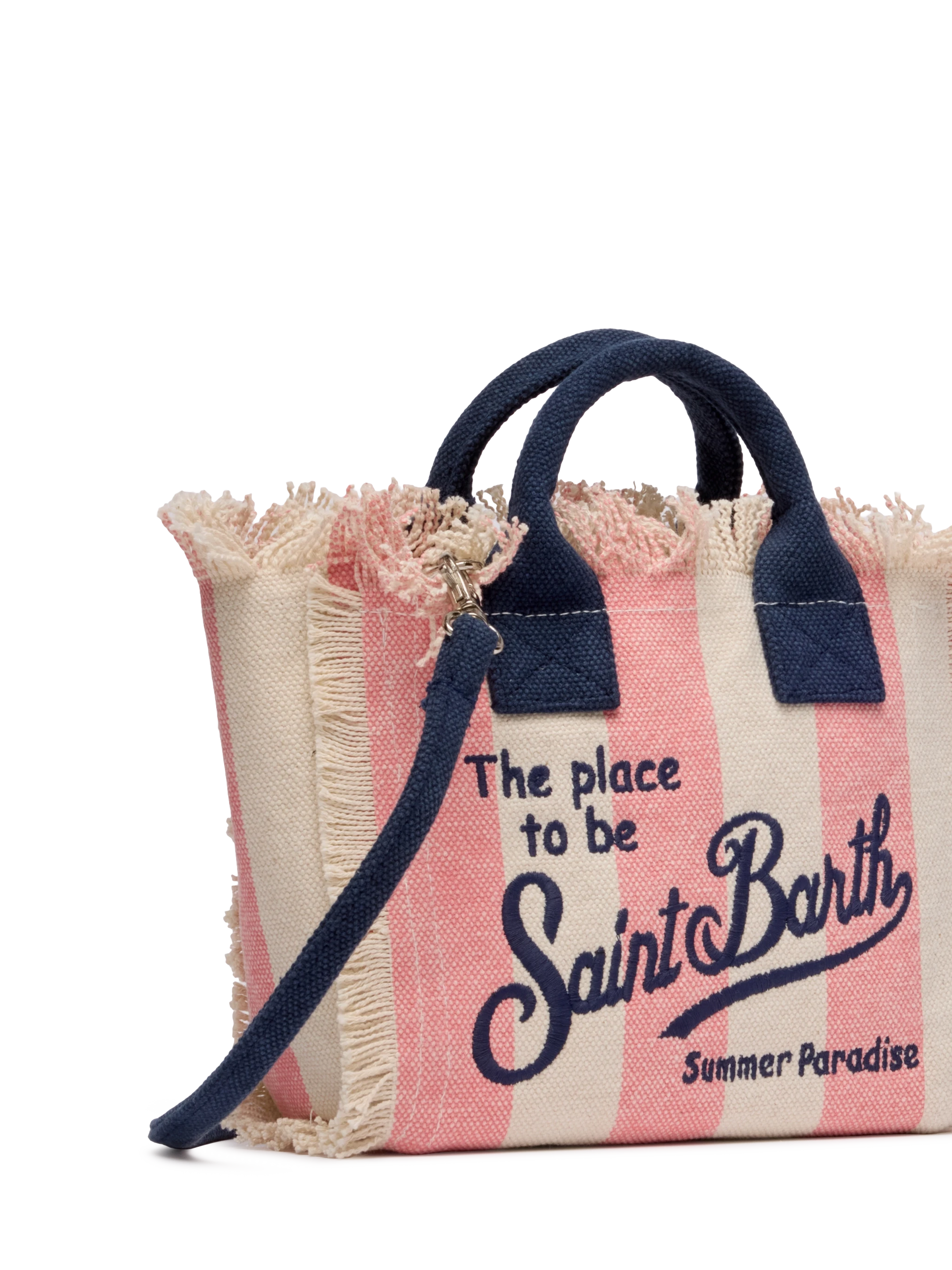 Cotton canvas Mini Vanity bag with striped print - MC2 Saint Barth