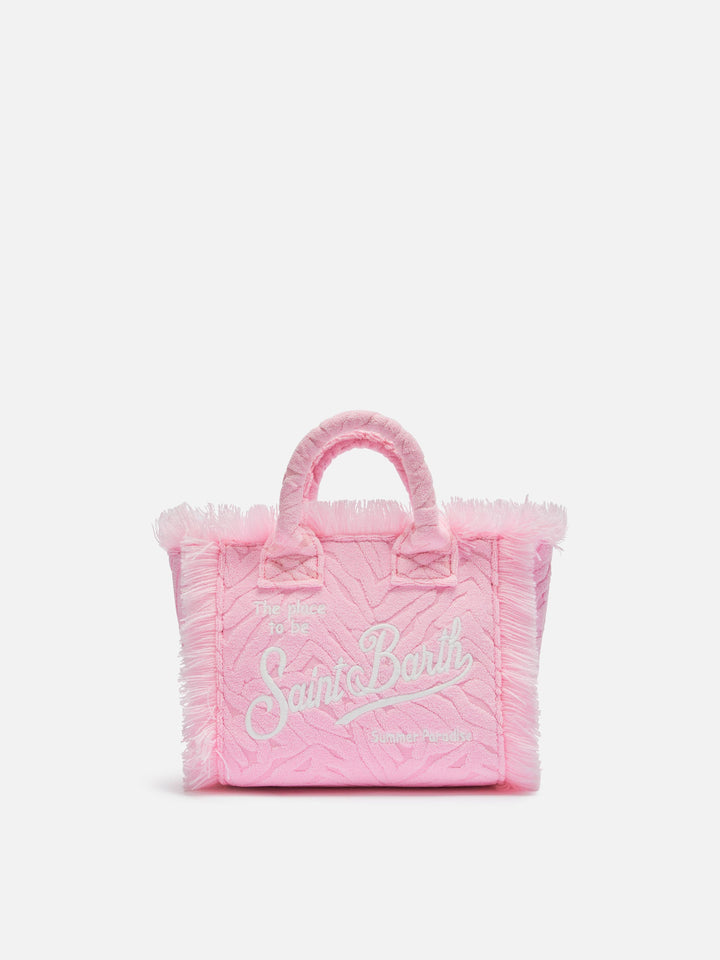 Pink zebra embossed Mini Vanity Sponge Bag - MC2 Saint Barth