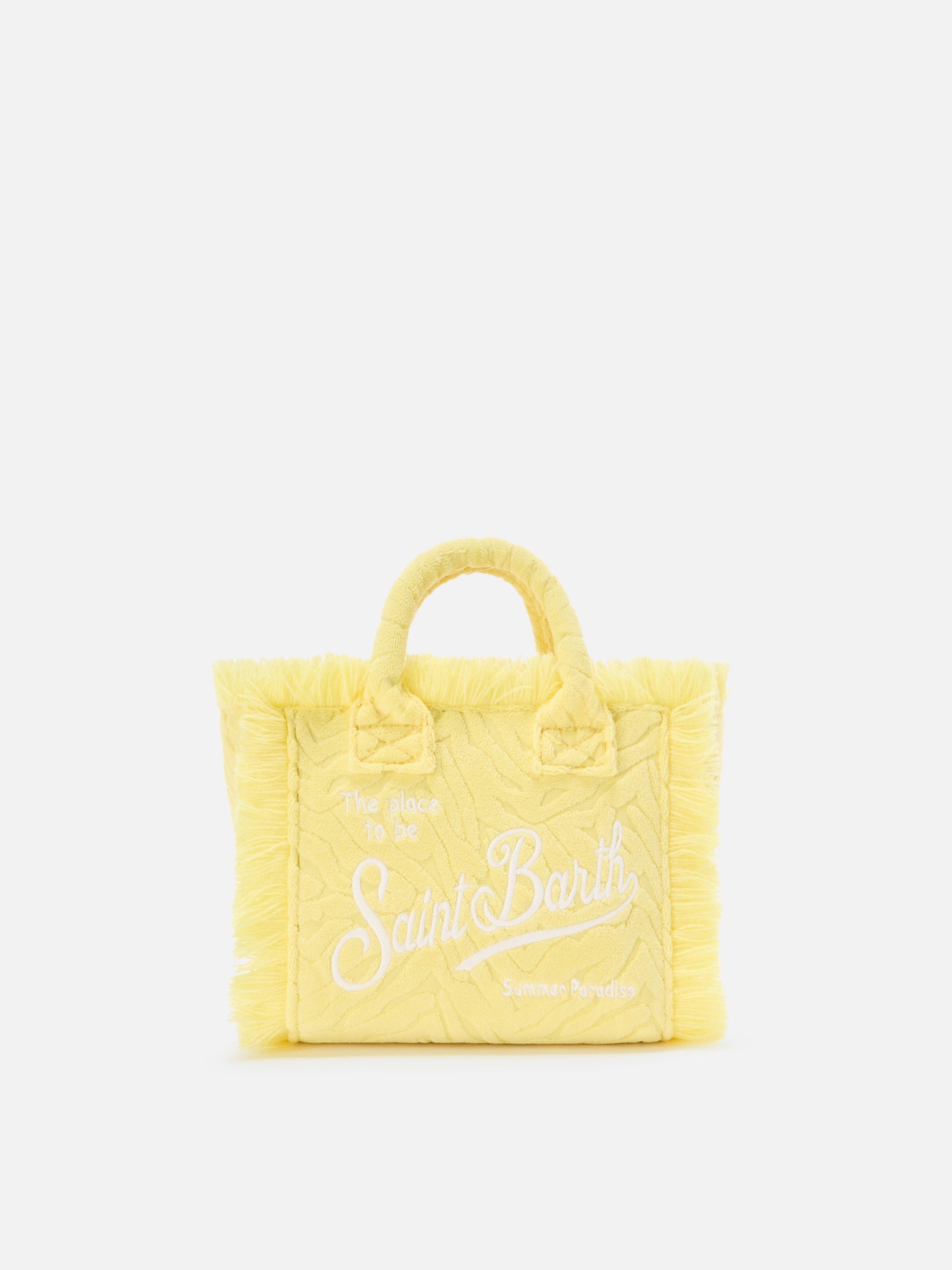 Terry effect Vanity mini bag with raised zebra pattern