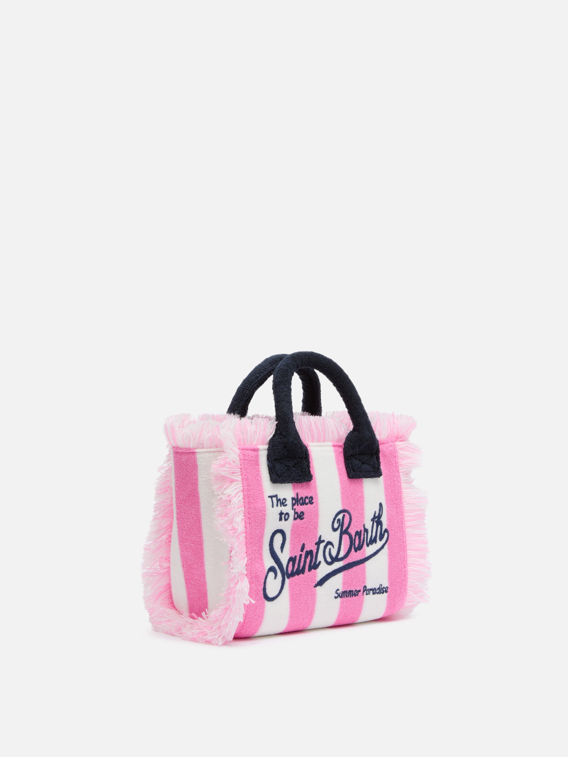 Mini Vanity Sponge Bag with pink striped print - MC2 Saint Barth