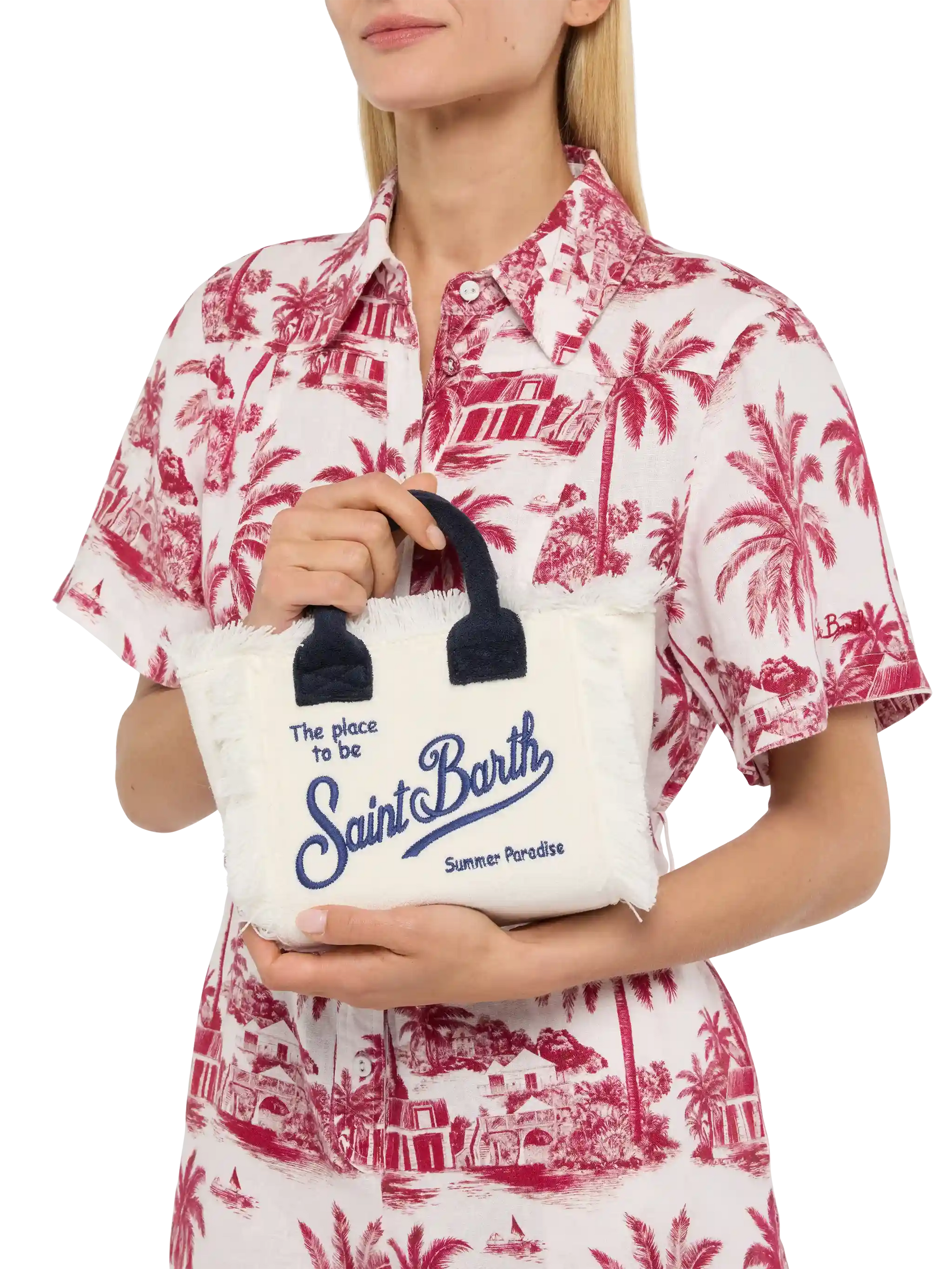 White Mini Vanity Sponge Bag - MC2 Saint Barth