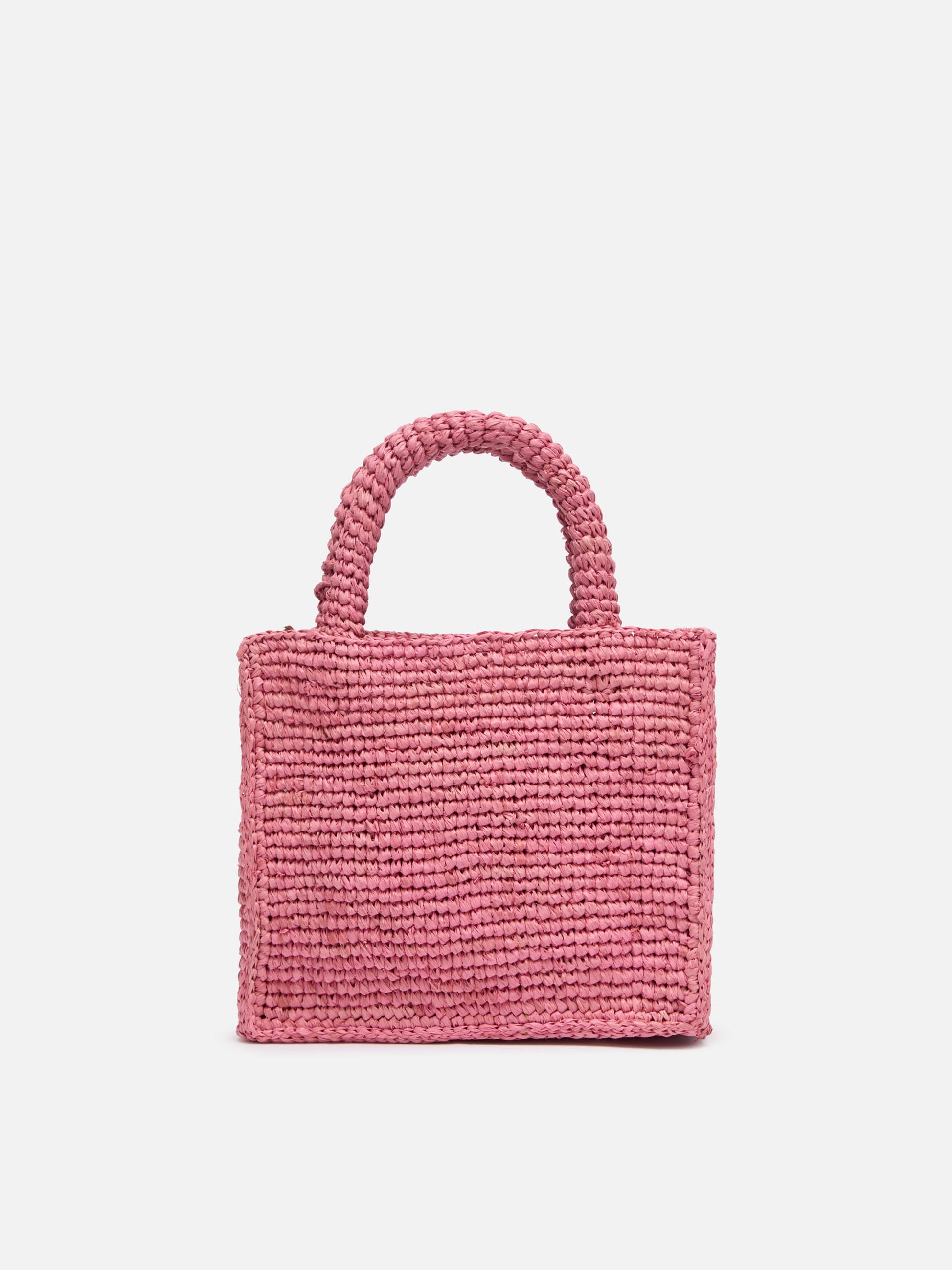 Pink Mini Vanity Raffia bag with Saint Barth embroidery - MC2 Saint Barth