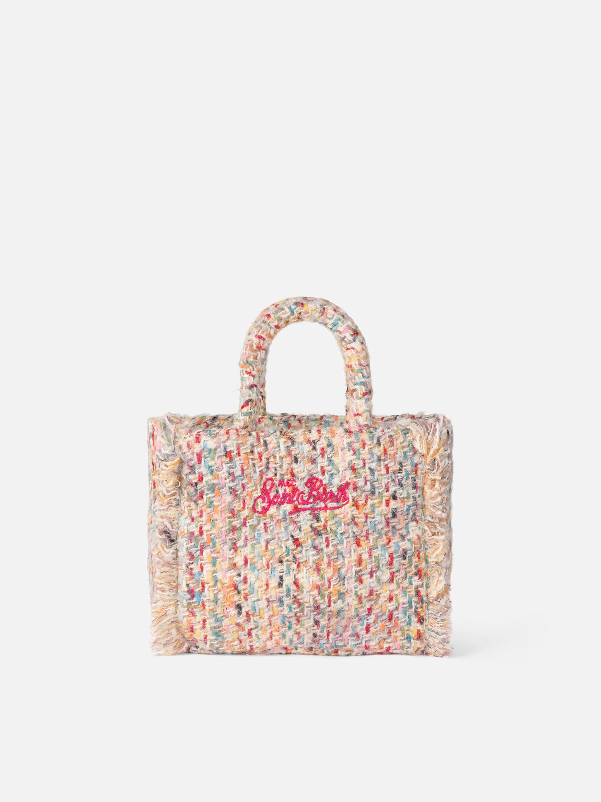 Mini Vanity wooly handbag with multicolor pattern - MC2 Saint Barth