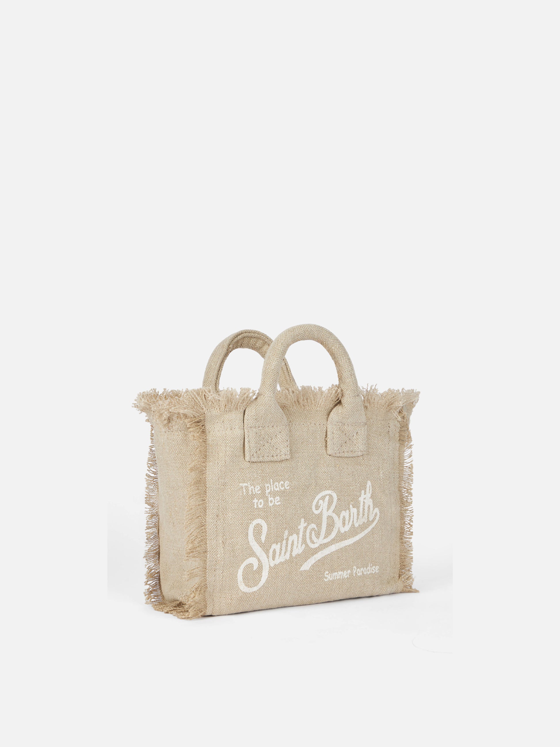 Mini Vanity beige Linen bag - MC2 Saint Barth