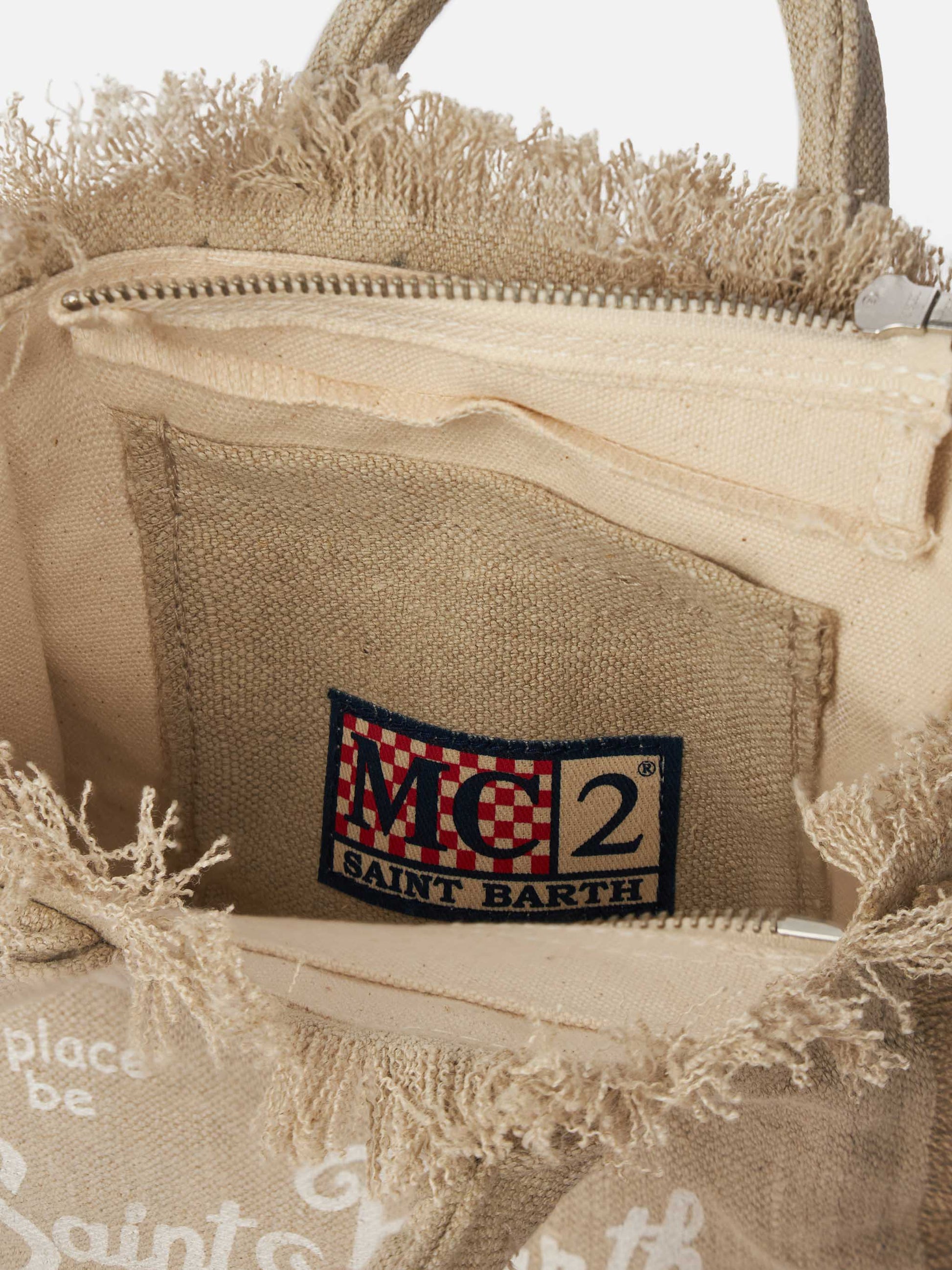 Mini Vanity beige Linen bag - MC2 Saint Barth