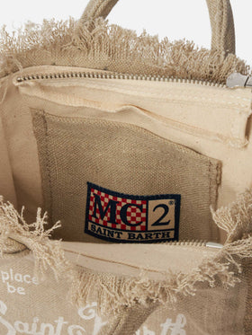 Mini Vanity beige Linen bag - MC2 Saint Barth