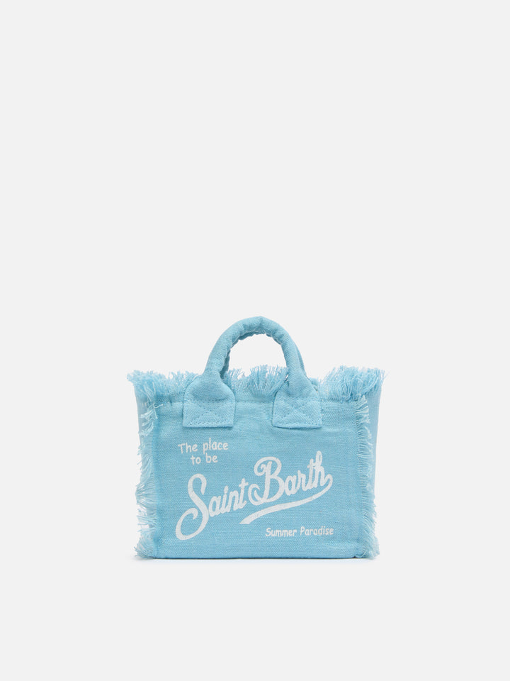 Mini Vanity light blue Linen bag - MC2 Saint Barth