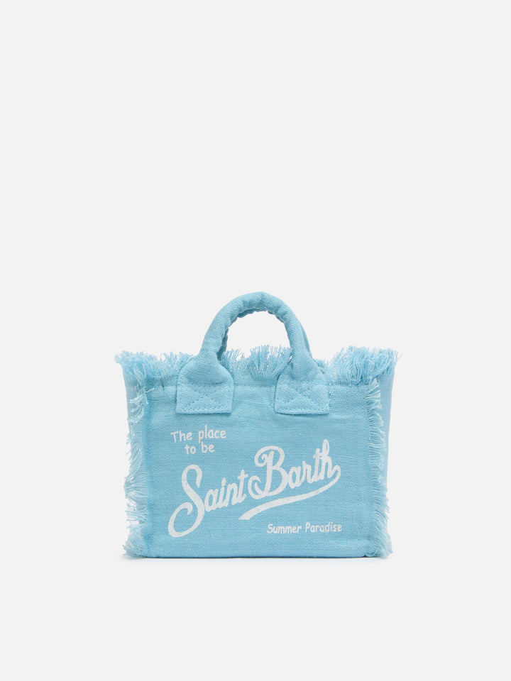 Mini Vanity light blue Linen bag