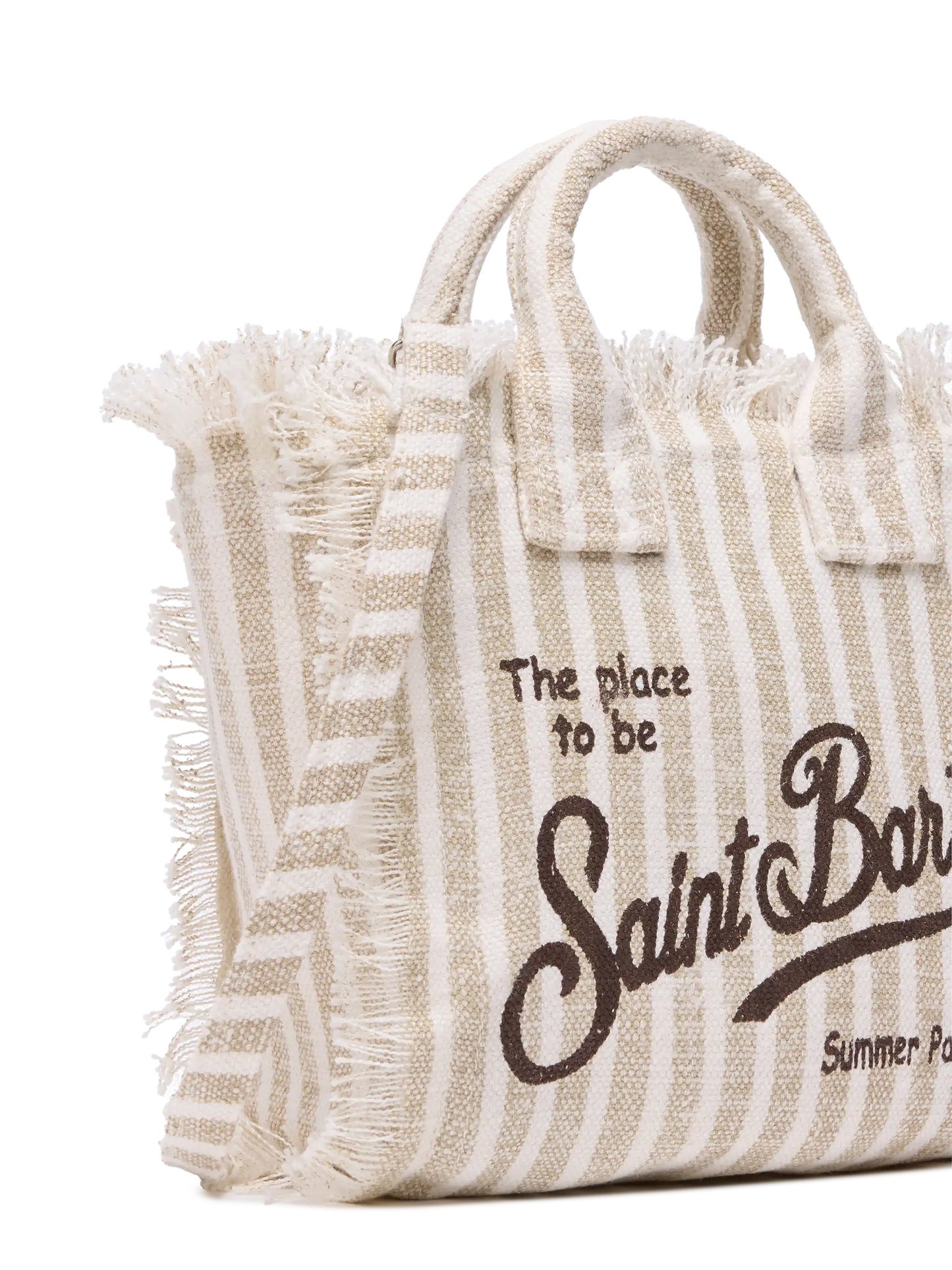 Mini Vanity Linen bag with striped print - MC2 Saint Barth