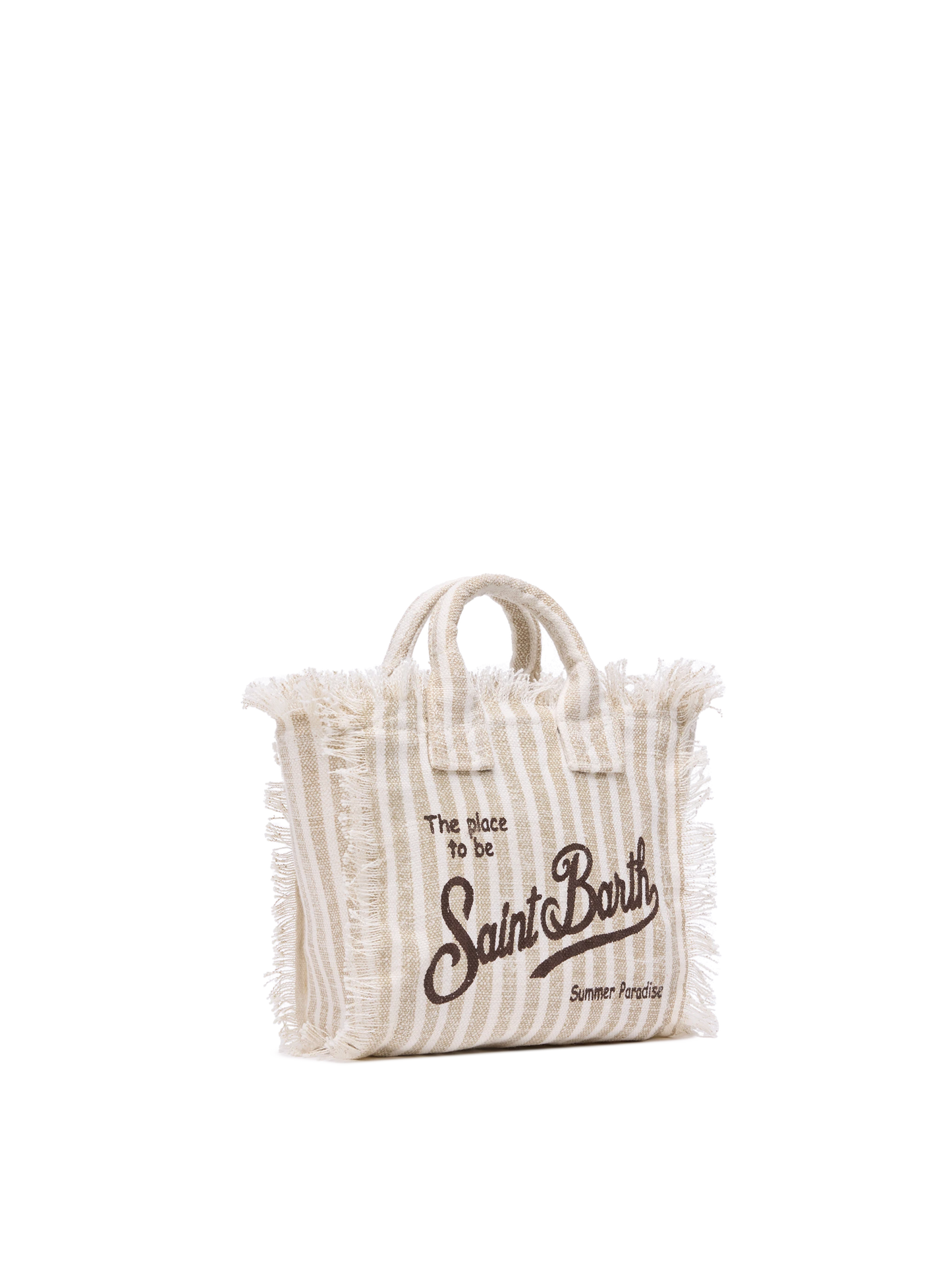 Mini Vanity Linen bag with striped print - MC2 Saint Barth