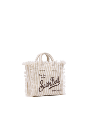 Mini Vanity Linen bag with striped print - MC2 Saint Barth