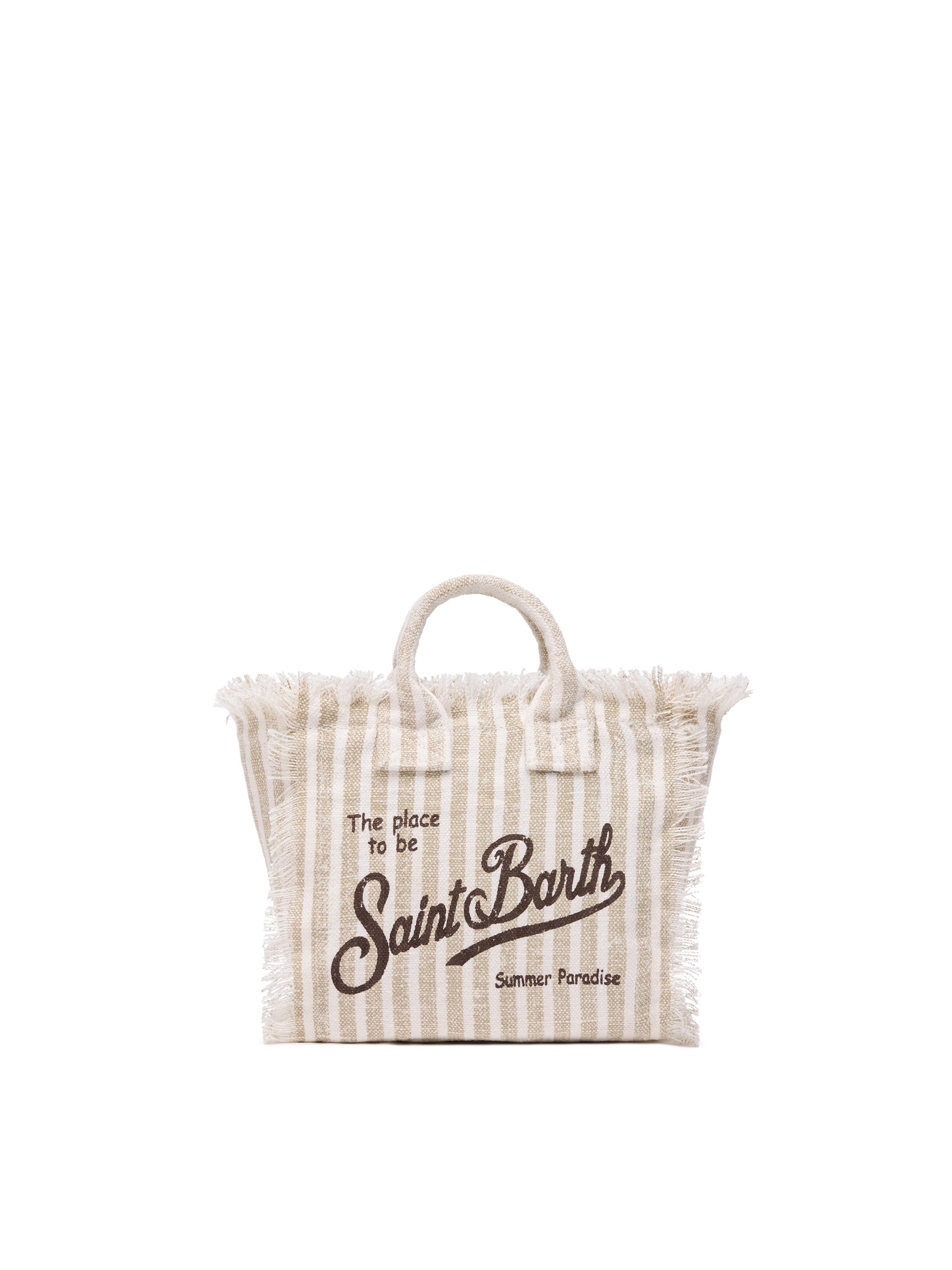 Mini Vanity Linen bag with striped print - MC2 Saint Barth