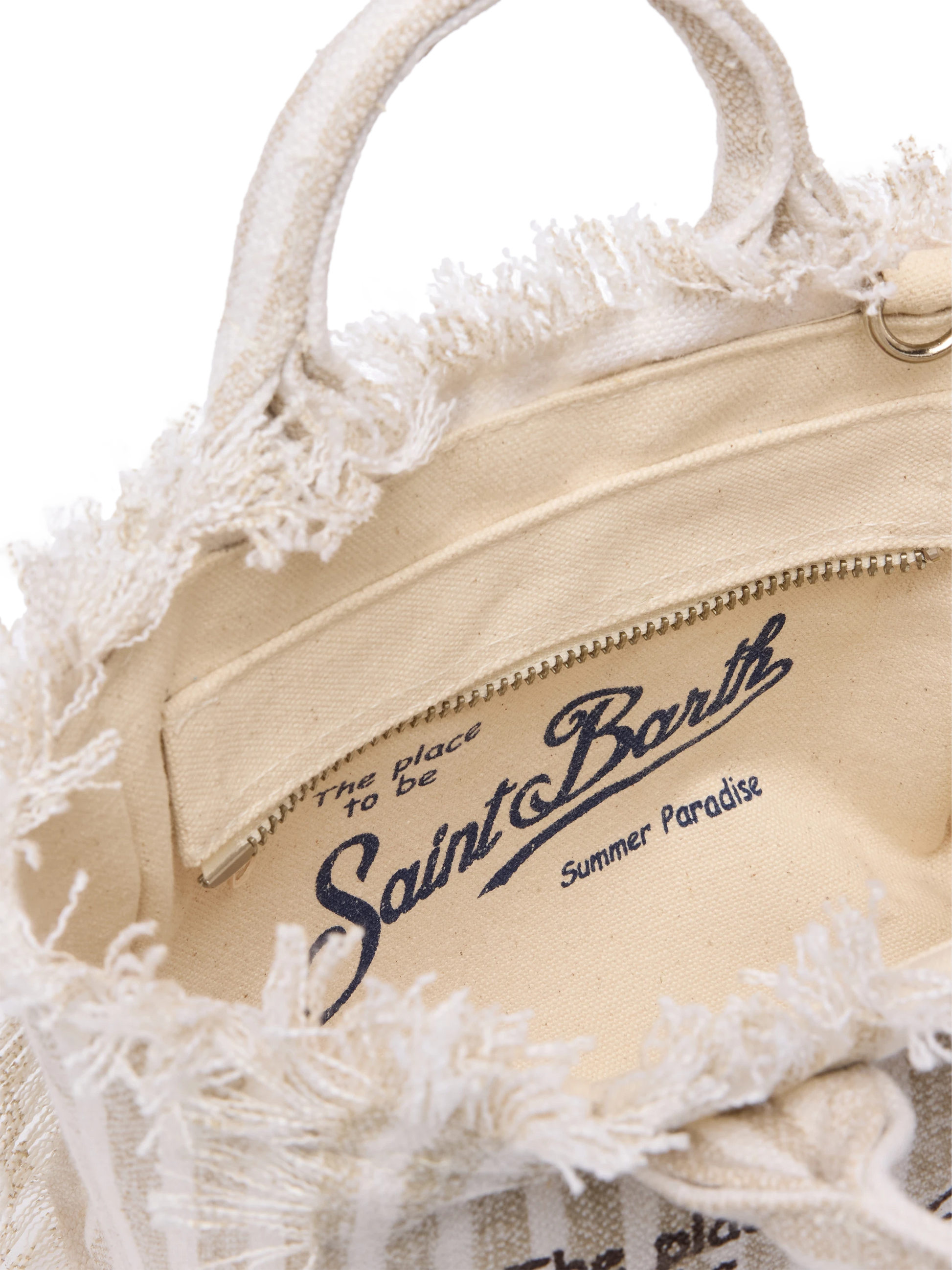 Mini Vanity Linen bag with striped print - MC2 Saint Barth