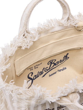 Mini Vanity Linen bag with striped print - MC2 Saint Barth
