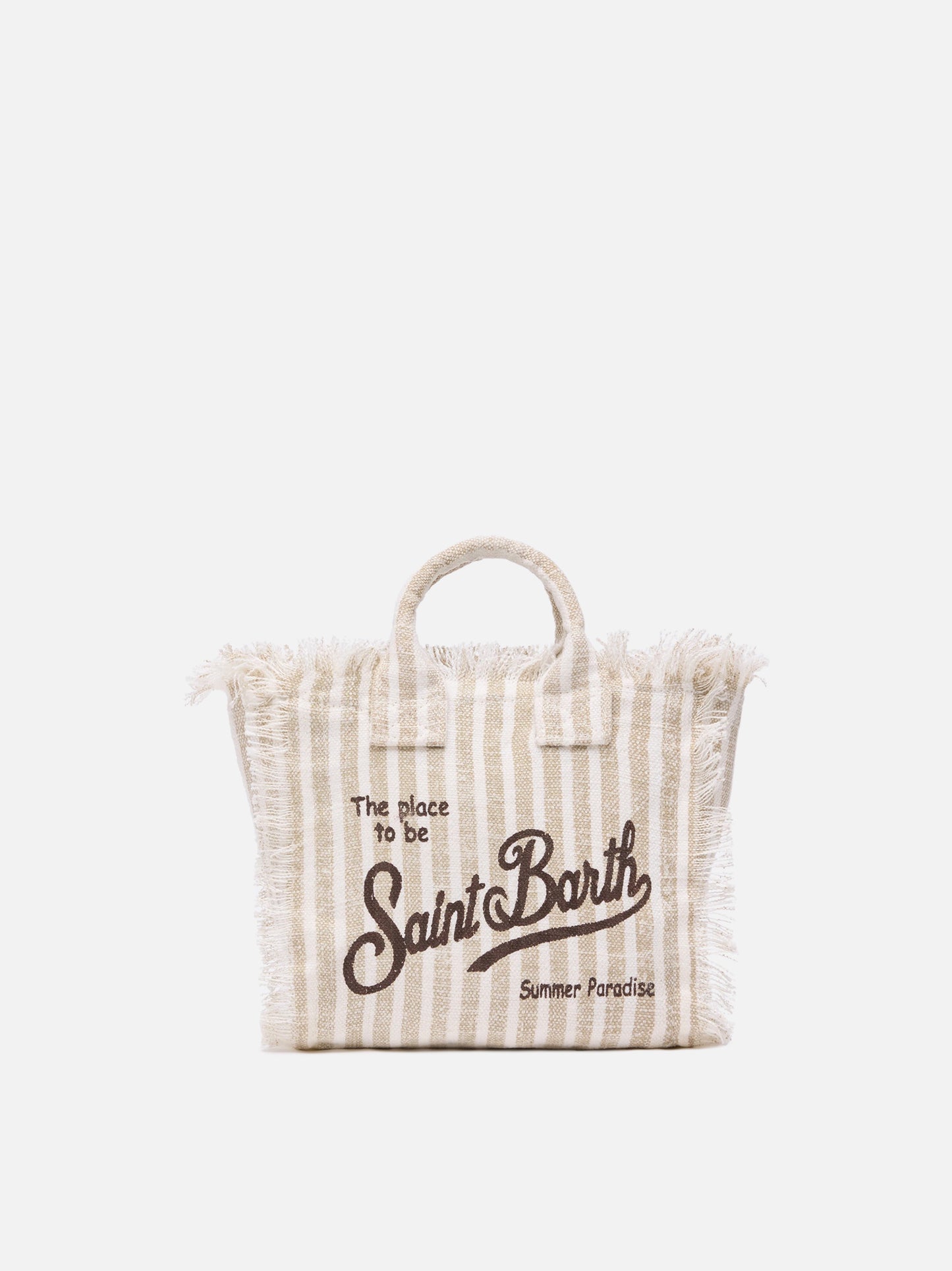 Borsa Mini Vanity Linen con stampa a righe