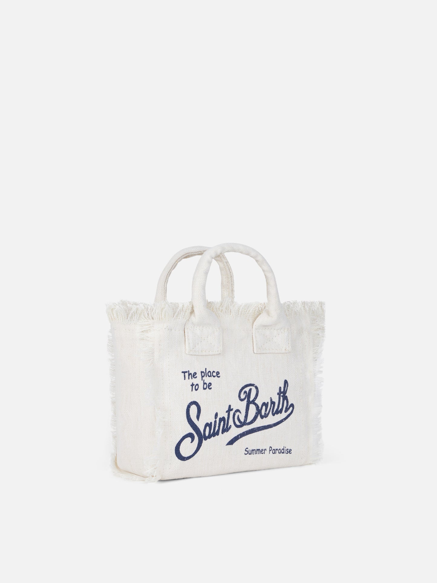 Mini Vanity Tasche aus cremeweißem Leinen