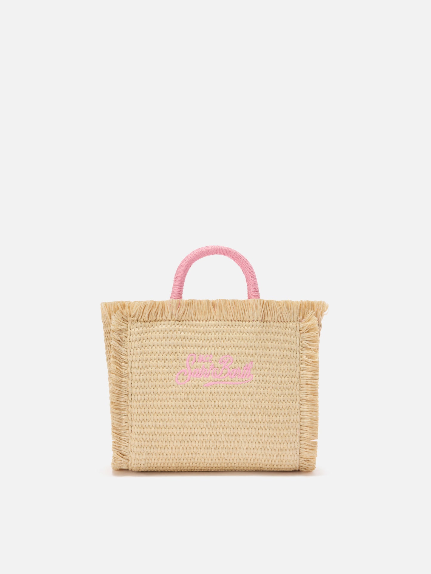 Mini bolso efecto paja Vanity con logo bordado 