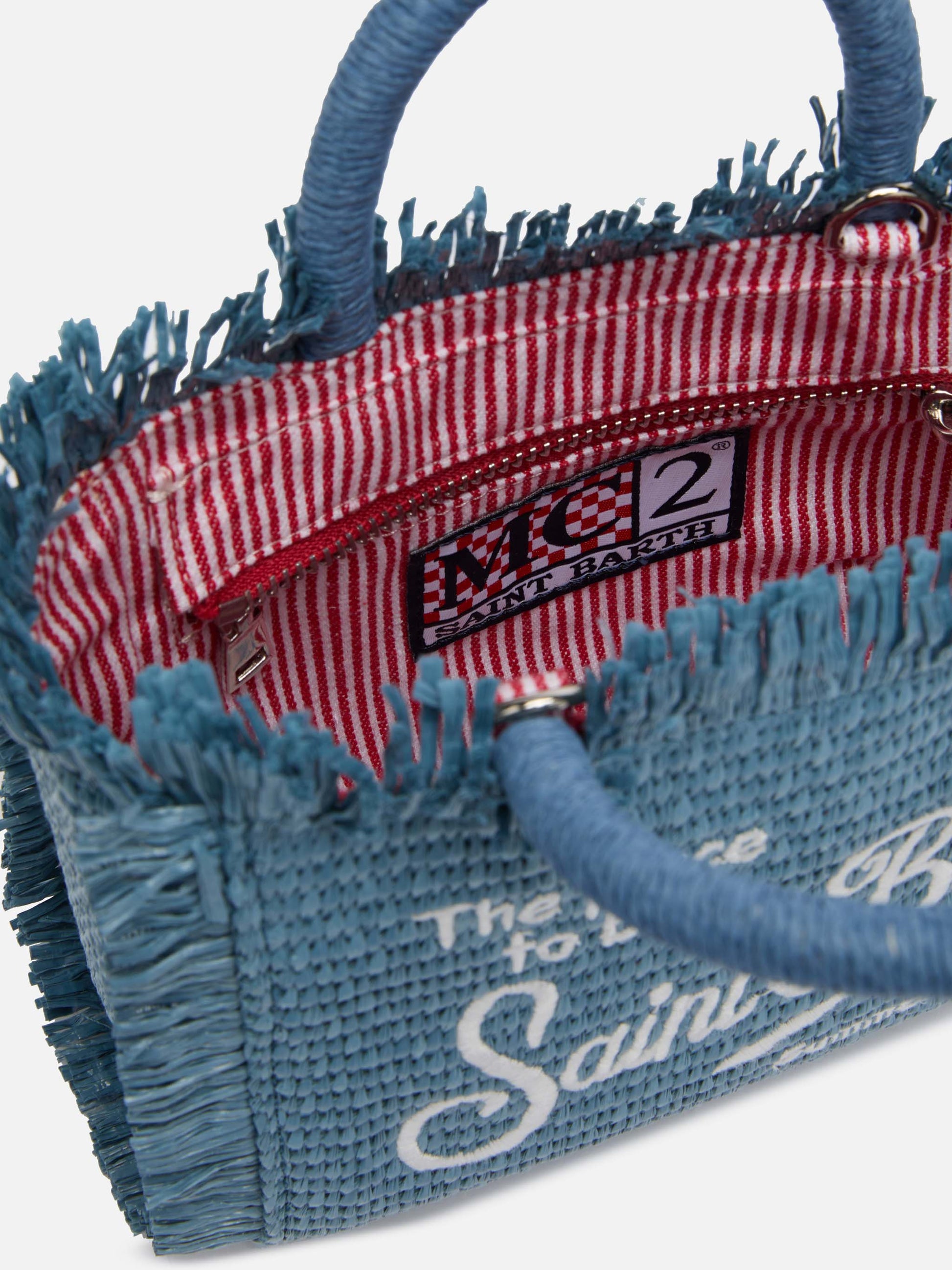 Denim Mini Vanity Straw effect bag - MC2 Saint Barth
