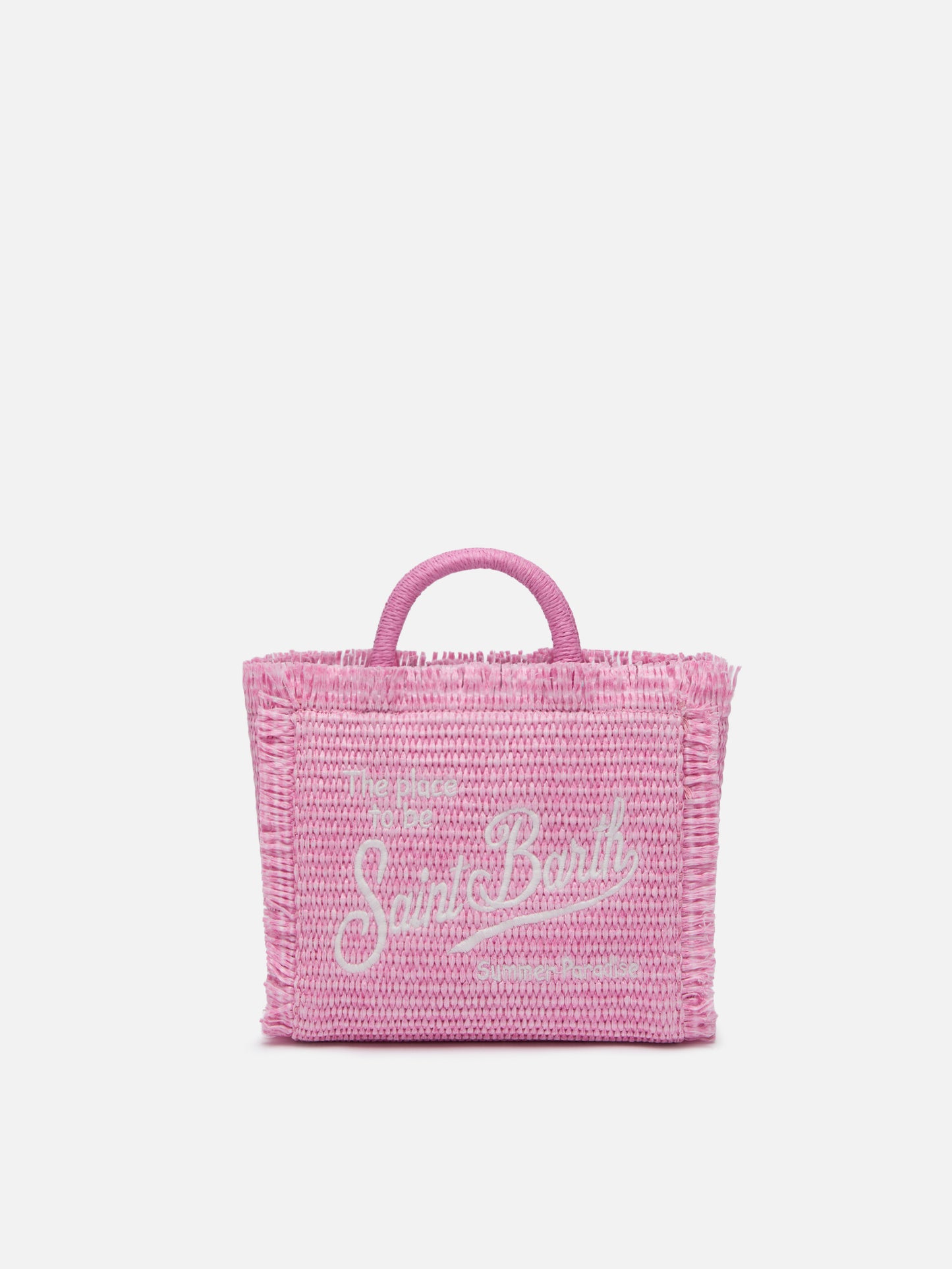 Pink Mini Vanity Straw effect bag