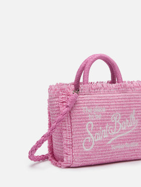 Pink Mini Vanity Straw effect bag