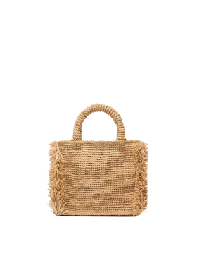 Mini Vanity Raffia Fringes bag with Saint Barth embroidery - MC2 Saint Barth