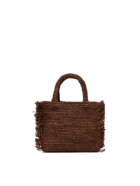 Mini Vanity Raffia Fringes bag with Saint Barth embroidery - MC2 Saint Barth