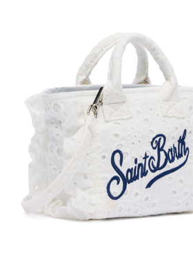 White Sangallo lace Mini Vanity Volant bag - MC2 Saint Barth