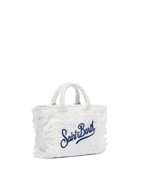 White Sangallo lace Mini Vanity Volant bag - MC2 Saint Barth