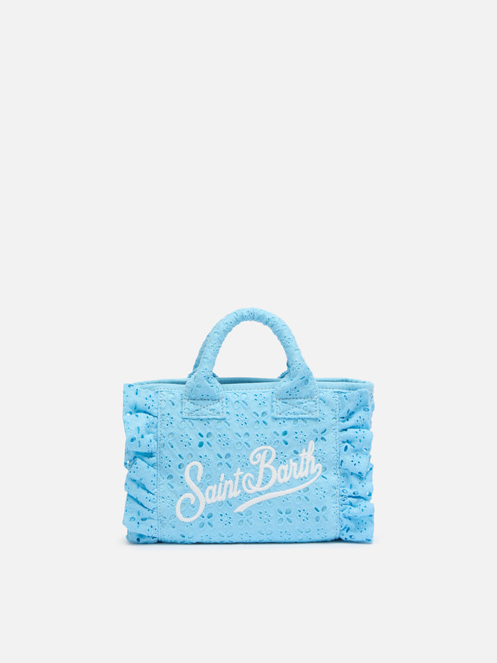 Light blue Sangallo lace Mini Vanity Volant bag - MC2 Saint Barth