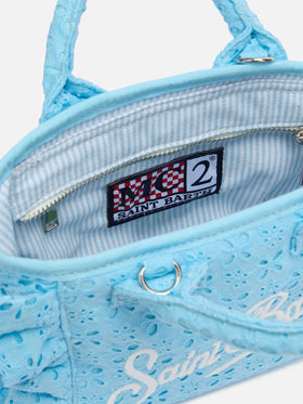 Light blue Sangallo lace Mini Vanity Volant bag - MC2 Saint Barth