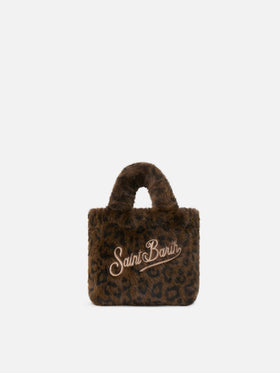 Mini Vanity Soft Tasche aus Kunstfell mit Leopardenprint 