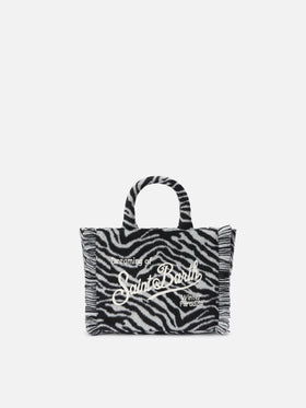 Vanity Mini Felt Handbag in zebra-print wool blend
