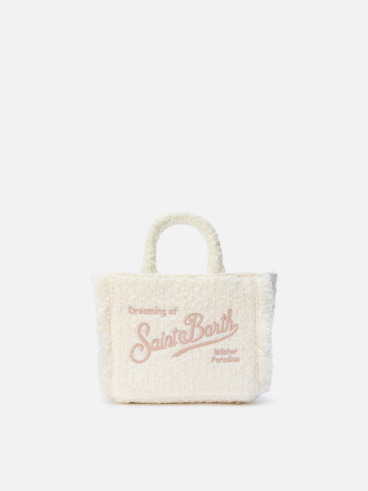 Borsa a mano Vanity Mini Tweed bianca