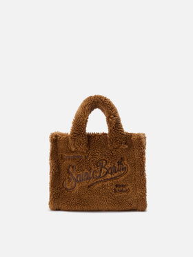Vanity Mini Teddy Handbag in brown sherpa