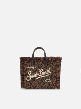 Mini Vanity Tasche aus Filz mit Leopardenprint 