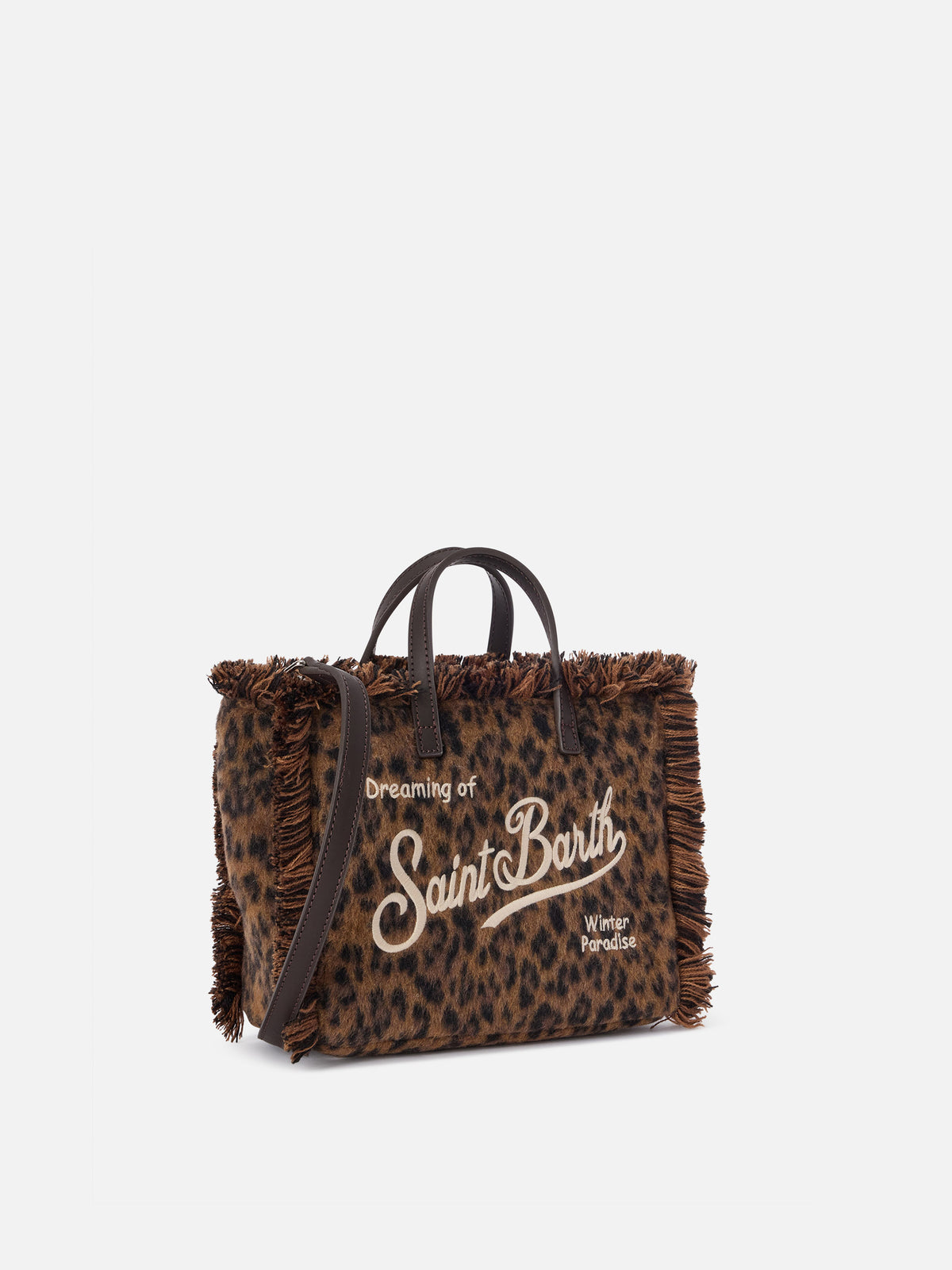 Mini Vanity Tasche aus Filz mit Leopardenprint 