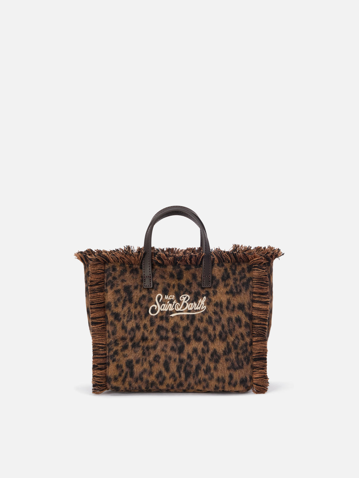 Mini Vanity Tasche aus Filz mit Leopardenprint 