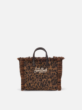 Mini Vanity Tasche aus Filz mit Leopardenprint 