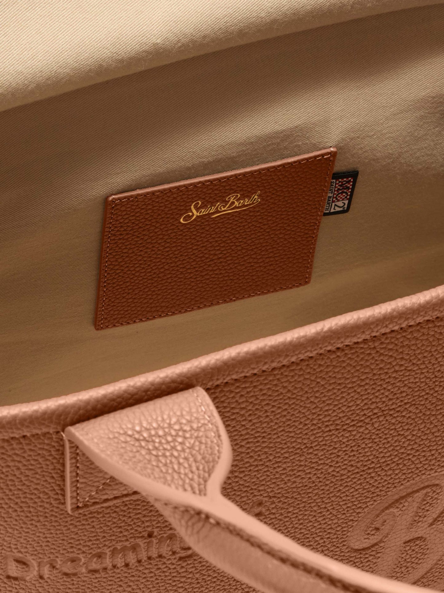 Vanity Bag Large Shoulder Bag in camel hammered leather