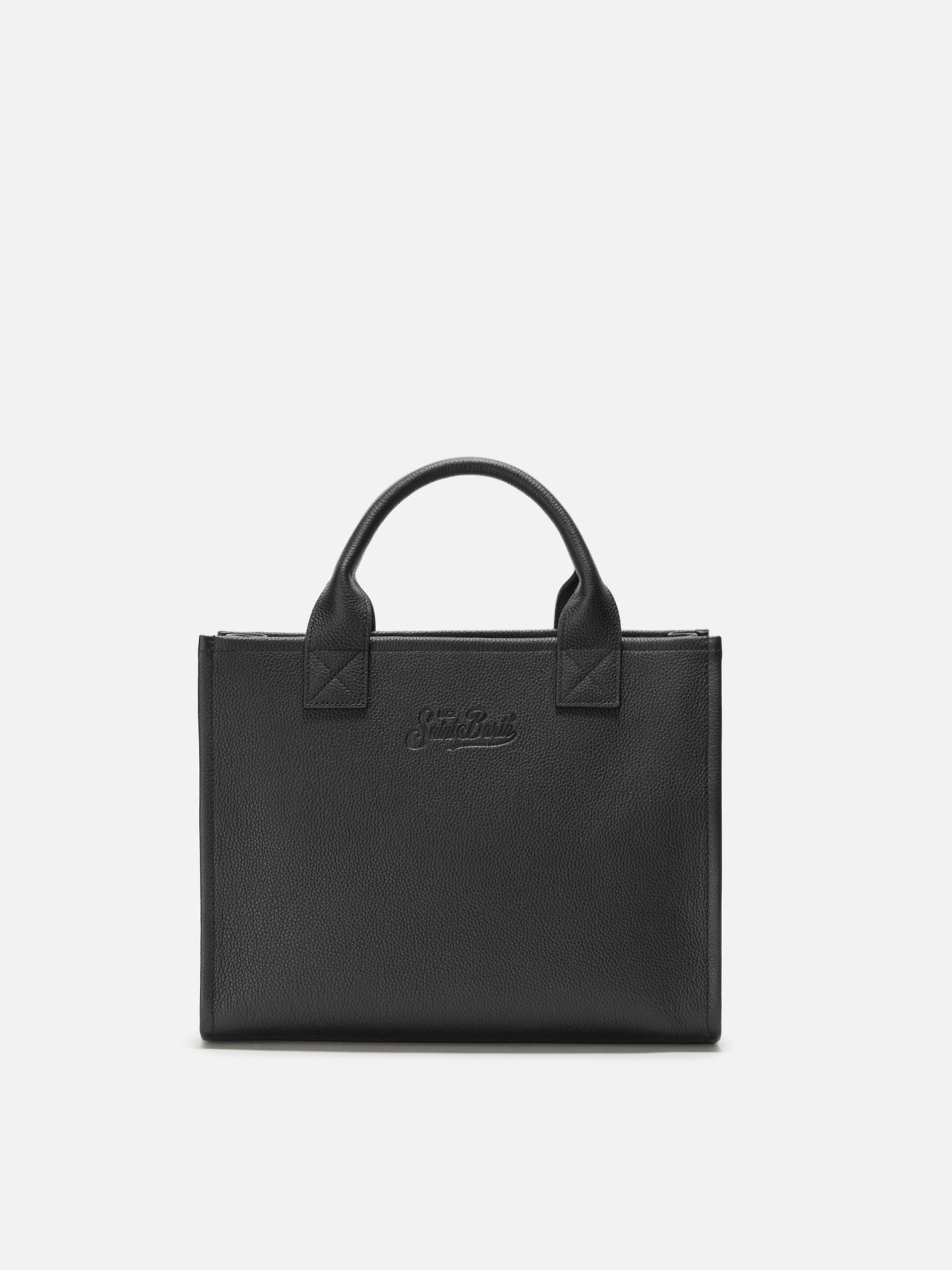Borsa a spalla Vanity Bag Large in pelle martellata nero