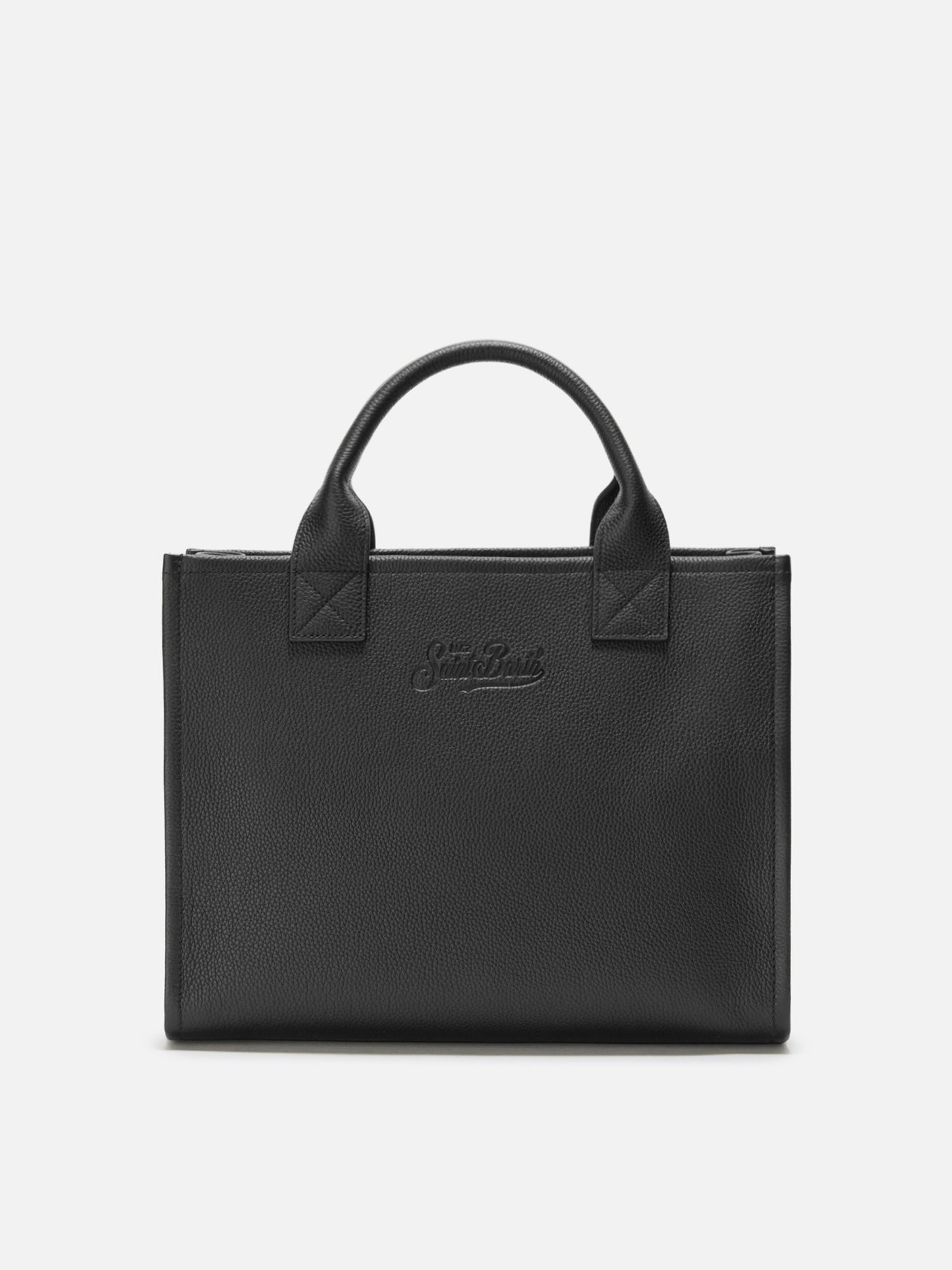 Borsa a spalla Vanity Bag Large in pelle martellata nero