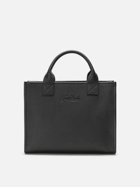Borsa a spalla Vanity Bag Large in pelle martellata nero