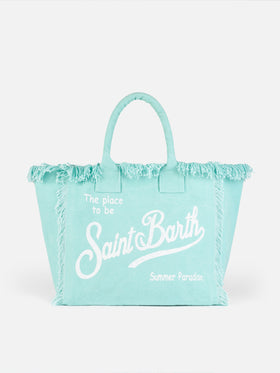 Water green cotton canvas Vanity tote bag - MC2 Saint Barth