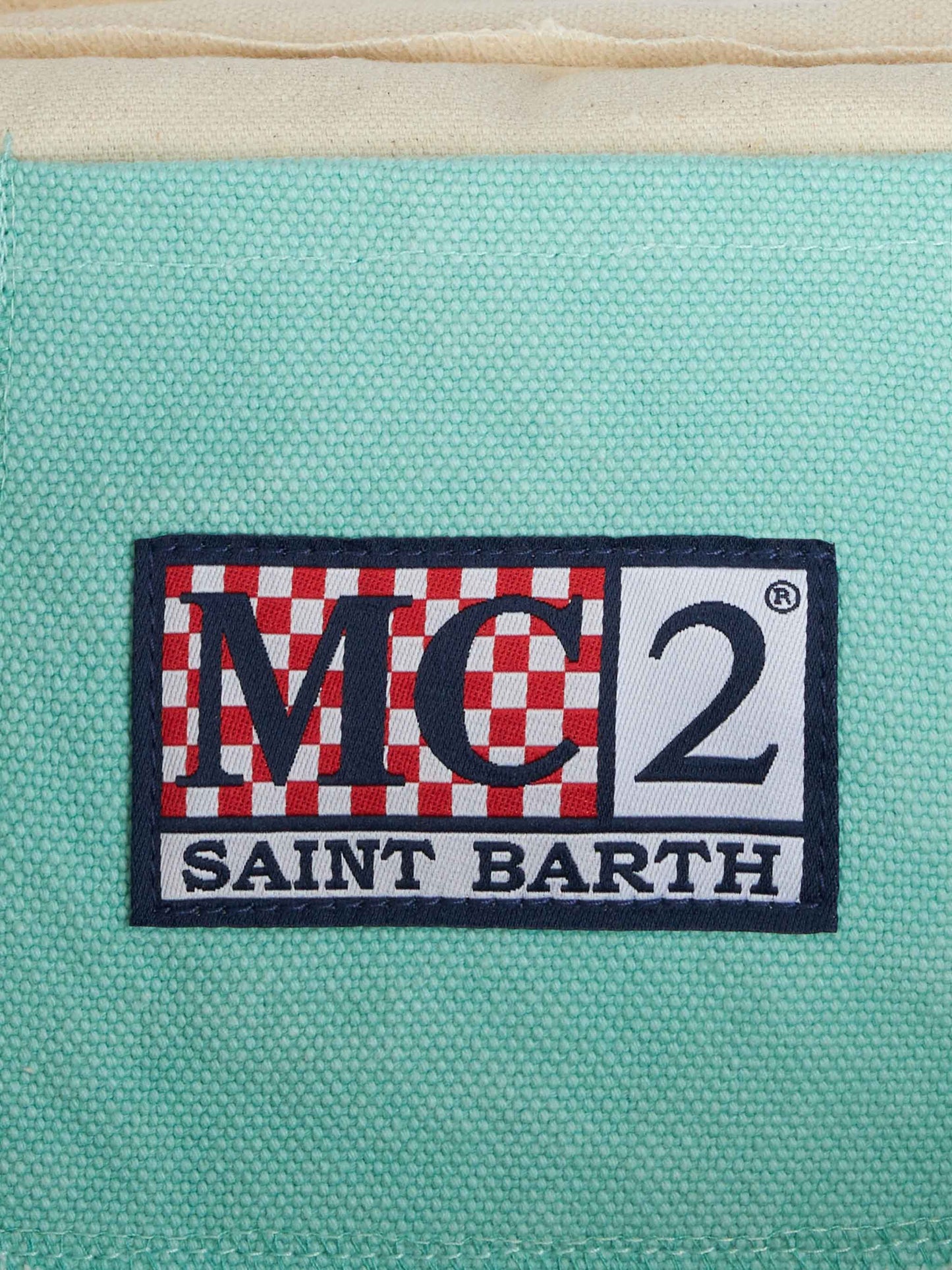 Water green cotton canvas Vanity tote bag - MC2 Saint Barth