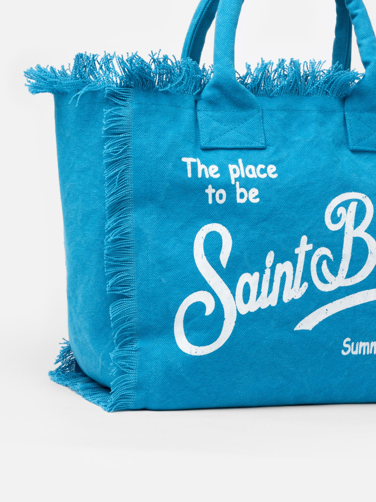 Light blue cotton canvas Vanity tote bag - MC2 Saint Barth