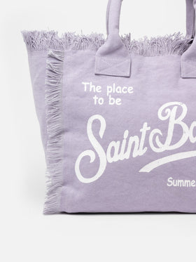 Lilac cotton canvas Vanity tote bag