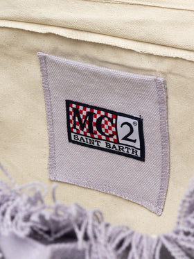 Lilac cotton canvas Vanity tote bag