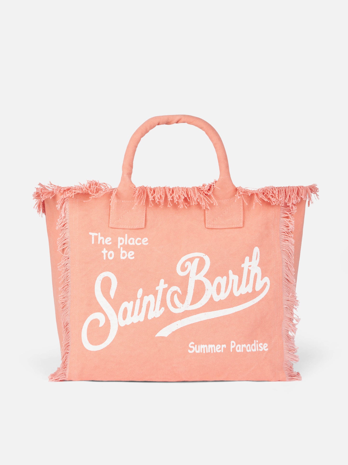 Peach cotton canvas Vanity tote bag