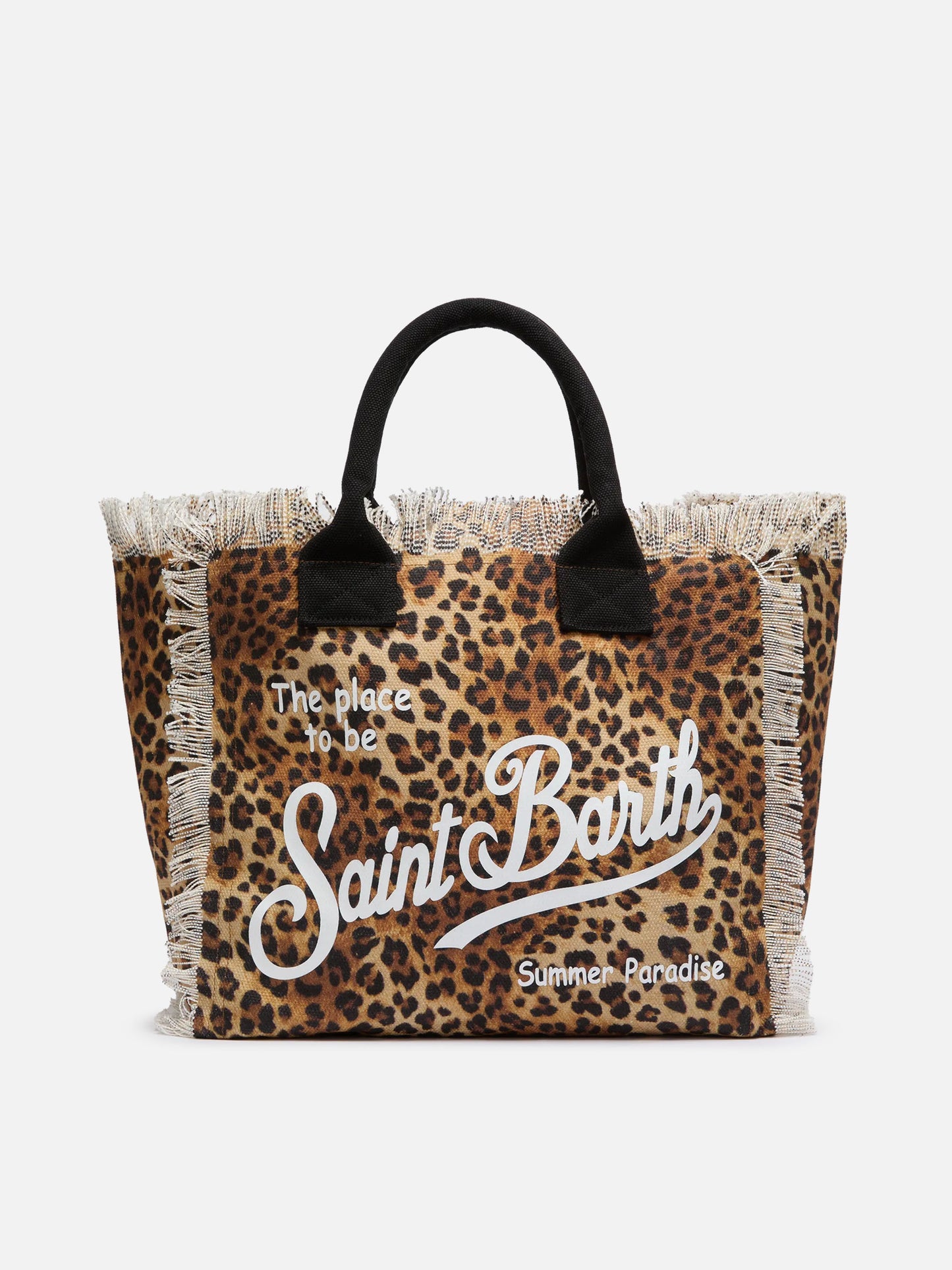 Vanity-Einkaufstasche aus Baumwollcanvas mit Leopardenmuster